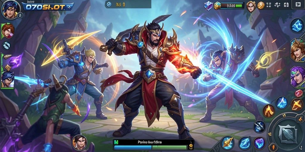 Tangkapan layar gameplay intens dari 070SLOT MOBA.