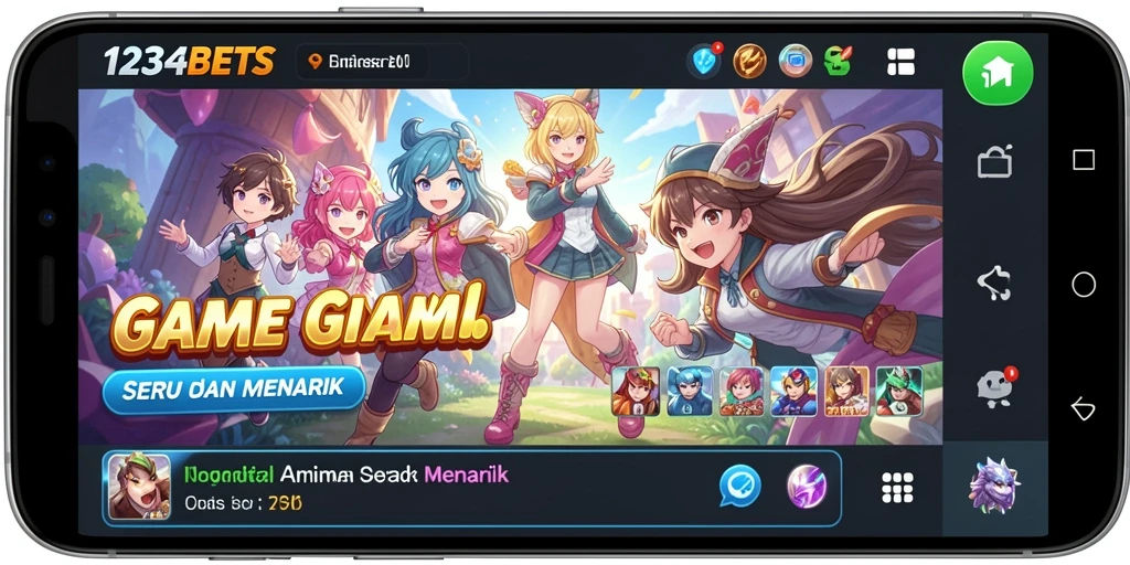 Screenshot yang menunjukkan aksi seru dalam game Anime 1234BETS.