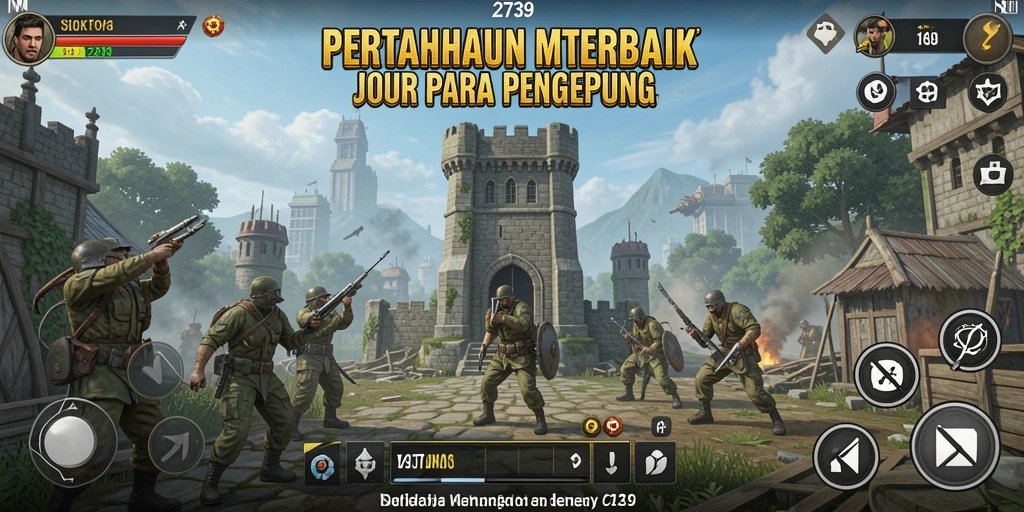 Tampilan pertarungan mendebarkan dalam gameplay Tower Defense.