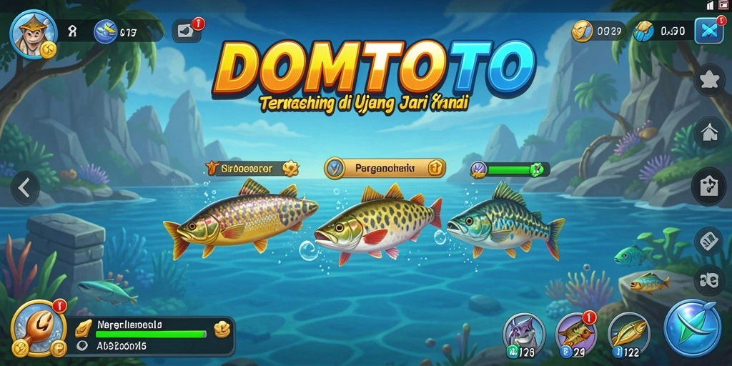 Gameplay seru dan menakjubkan dalam DOMTOTO saat memancing.