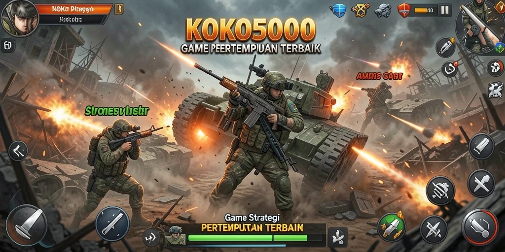 Tampilan in-game KOKO5000 dengan aksi pertempuran yang seru.