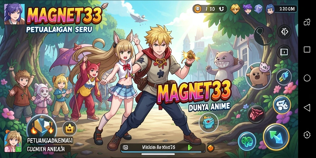 Tampilan gameplay MAGNET33 yang menakjubkan dengan karakter anime.