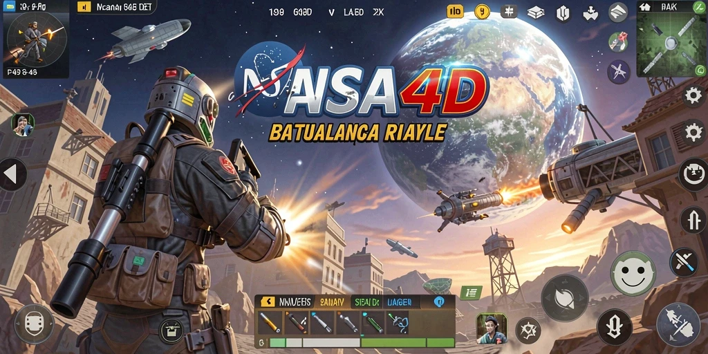 Screenshot gameplay NASA4D di arena Battle Royale yang seru.