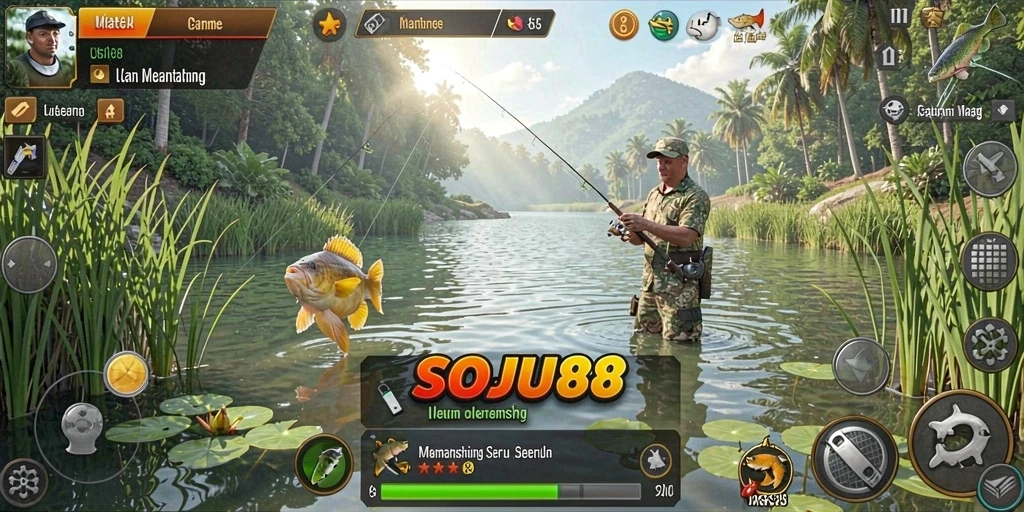 Gameplay seru memancing ikan di SOJU88 dengan banyak tantangan.