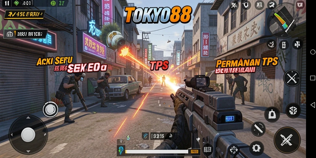 Tampilan seru gameplay TPS dalam TOKYO88 dengan aksi mendebarkan.